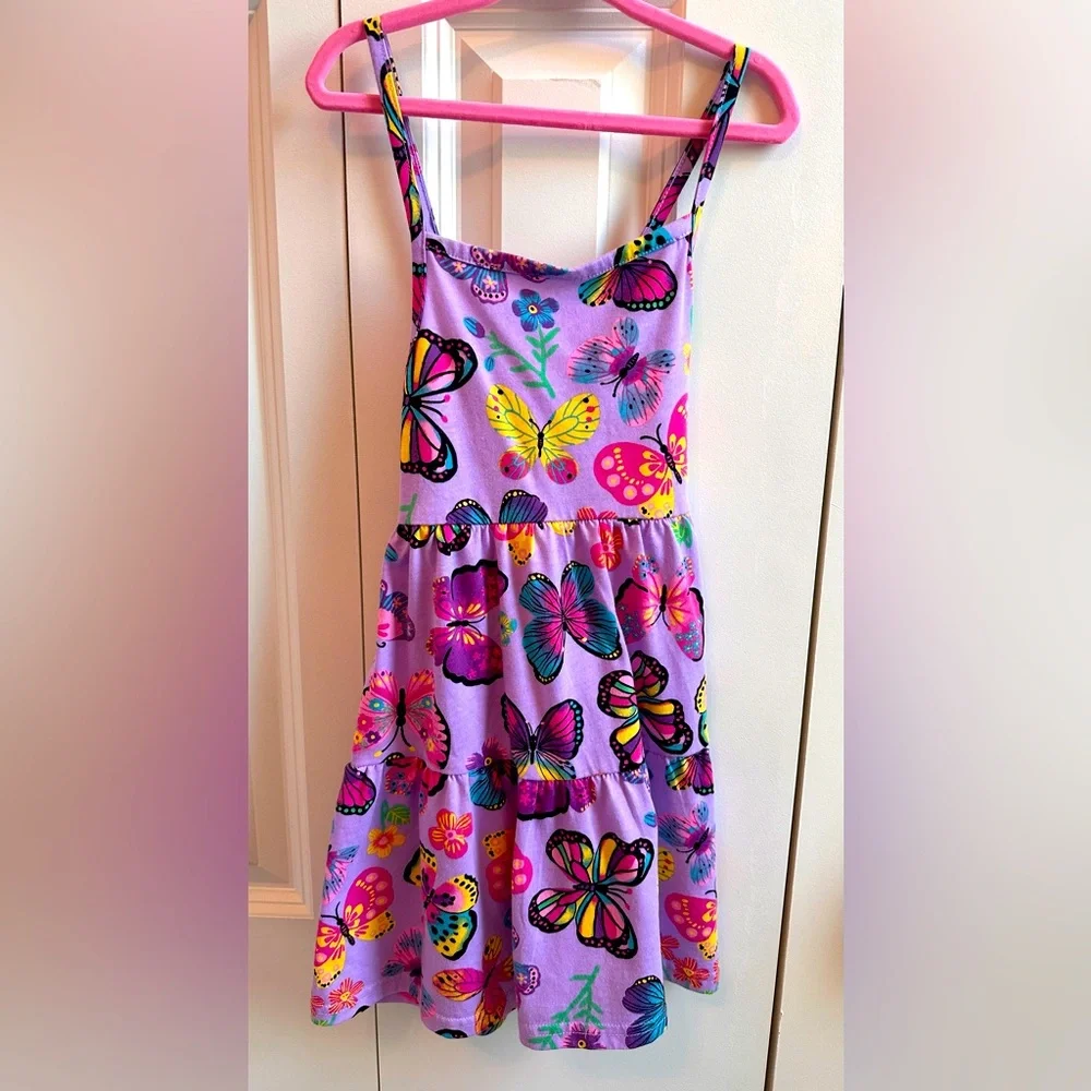 NWT The Children’s Place Girls Butterfly Cross Back Dress Size 5/6